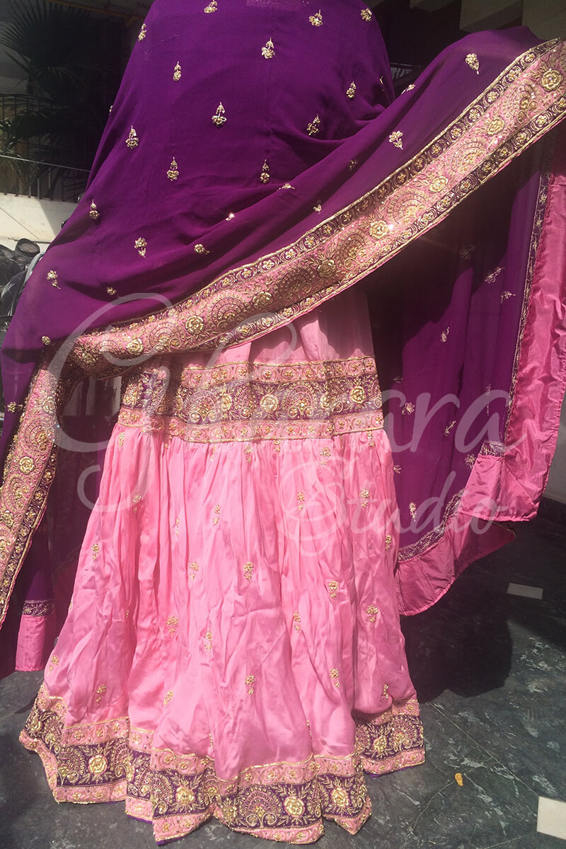 Pink Satin Silk Gharara