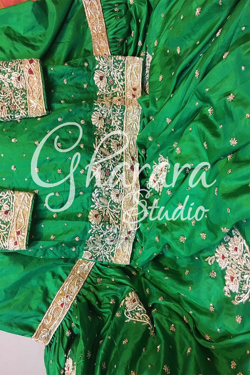 Green Silk Gharara