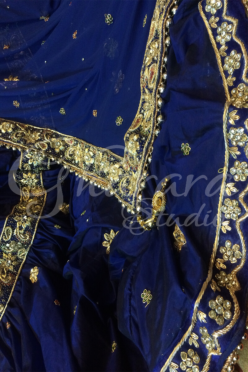 Royal Blue Silk Gharara